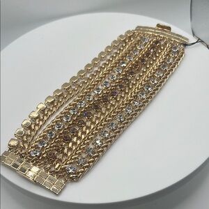 1359. Cara New York Elegant Gold and Crystal Bracelet